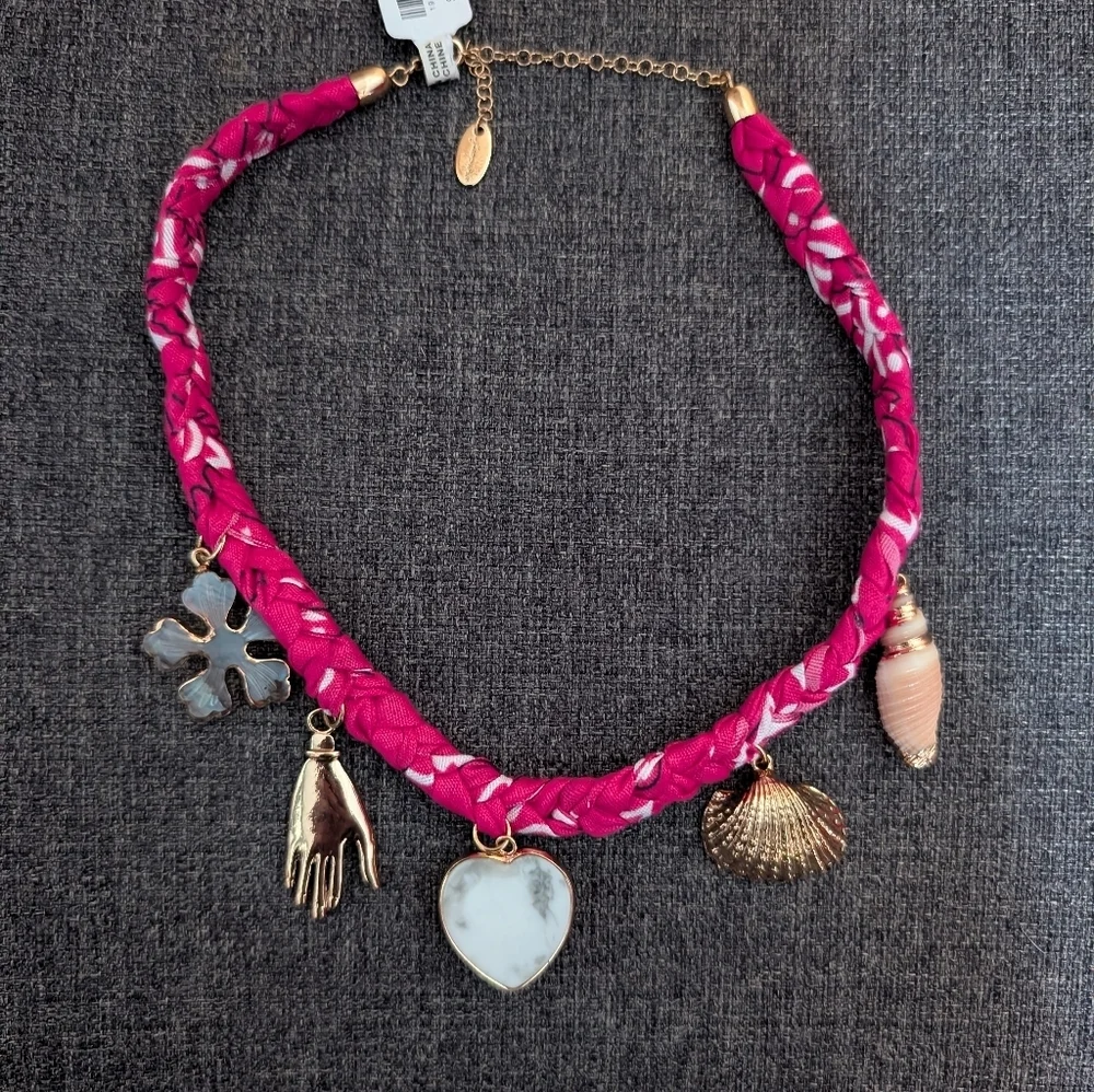 Free People Sky Charm Gold and Pink Necklace - Picture 5 of 5